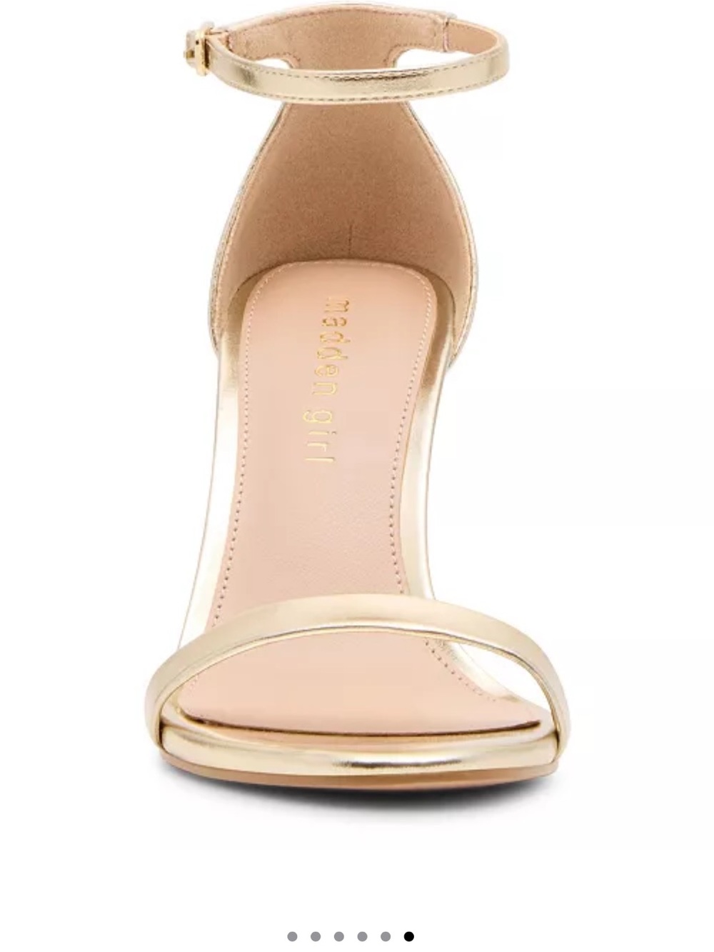 Madden Girl Metallic Gold Ankle Strap Stiletto Sandals - Picture 4 of 12